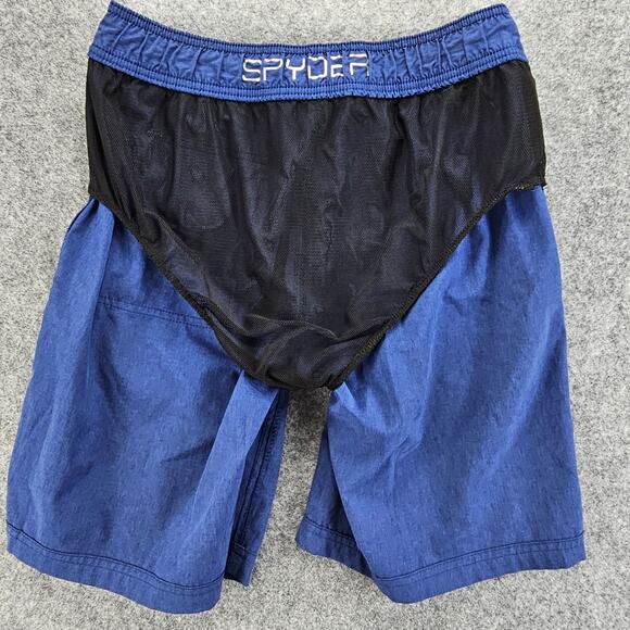 Spyder Swim Trunks Small Board Shorts Mens Blue Mesh Lining Pockets 8" Inseam - Picture 6 of 14